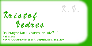 kristof vedres business card